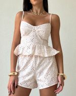 Top Peplum Palazzo - Bege