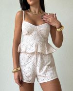 Top Peplum Palazzo - Bege