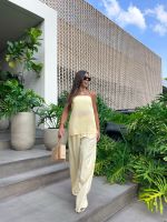 Calça Pantalona Santorini - Amarelo Manteiga