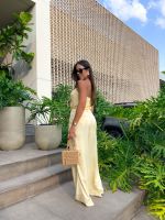 Calça Pantalona Santorini - Amarelo Manteiga