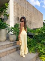 Calça Pantalona Santorini - Amarelo Manteiga
