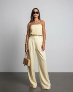 Calça Pantalona Santorini - Amarelo Manteiga