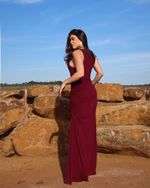 Vestido Longo Capilla - Vinho