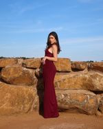 Vestido Longo Capilla - Vinho