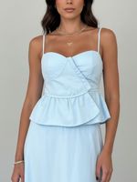 Corset Peplum Magani - Azul