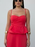 Corset Peplum Magani - Vermelho