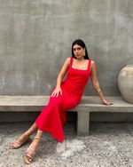 Vestido Midi Stella - Vermelho
