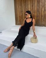 Vestido Longo Reina - Preto
