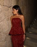 Saia Midi Leblon - Bordo