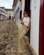 Saia Paetê Iara - Amarelo