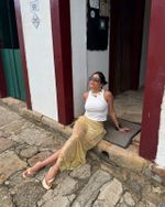 Saia Paetê Iara - Amarelo