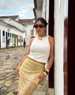 Saia Paetê Iara - Amarelo
