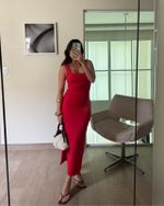 Vestido Midi Stella - Vermelho