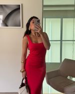 Vestido Midi Stella - Vermelho