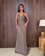 Vestido Stripes Isadora - Marrom