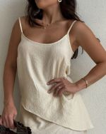 Blusa Assimétrica Holly - Marfim