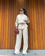 Calça Pantalona Verena - Areia