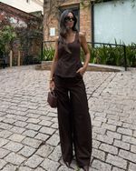 Calça Xadrez Florence - Marrom