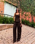 Calça Xadrez Florence - Marrom