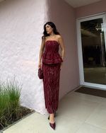 Saia Midi Leblon - Bordo