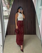 Saia Midi Leblon - Bordo