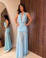 Vestido Longo Calamonte - Azul