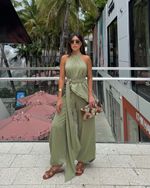Calça Ampla Biarritz - Verde Selva