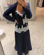 Vestido Risca de Giz Savoy - Marinho
