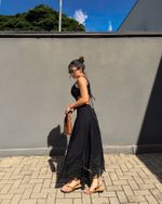 Vestido Longo Reina - Preto