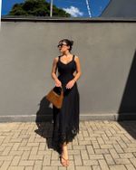 Vestido Longo Reina - Preto