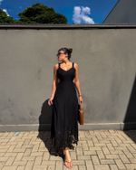 Vestido Longo Reina - Preto