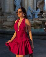 Vestido Curto Dahlia - Bordo
