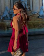 Vestido Curto Dahlia - Bordo