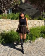 Saia Curta Tricot Ibiza - Marrom