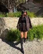 Saia Curta Tricot Ibiza - Marrom