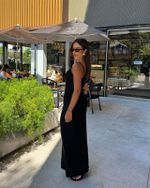 Vestido Longo Tricot Honey - Preto