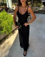 Vestido Longo Tricot Honey - Preto