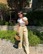 Calça Pantalona Santorini - Amarelo Manteiga