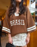 Blusa Tricot Match - Marrom