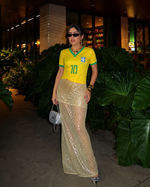 Saia Paetê Iara - Amarelo