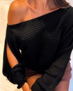 Blusa Tricot Clover - Preto