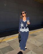 Vestido Risca de Giz Savoy - Marinho