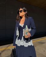 Vestido Risca de Giz Savoy - Marinho