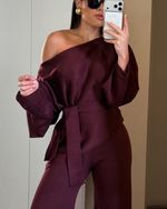 Calça Tricot Darcy - Bordo