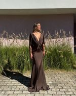 Vestido Longo Vionna - Marrom