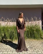 Vestido Longo Vionna - Marrom