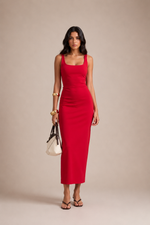 Vestido Midi Stella - Vermelho