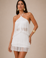 Cropped Franjas Nevada - Branco