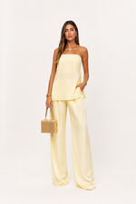 Calça Pantalona Santorini - Amarelo Manteiga
