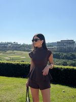 Blusa Peplum Lineage - Marrom